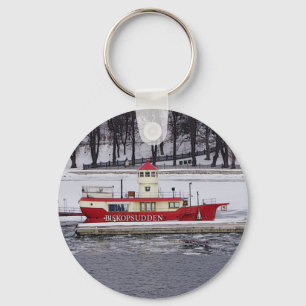 Stockholm Sweden Lightship Biskopsudden Keychain