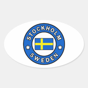 Stockholm Sweden Oval Sticker