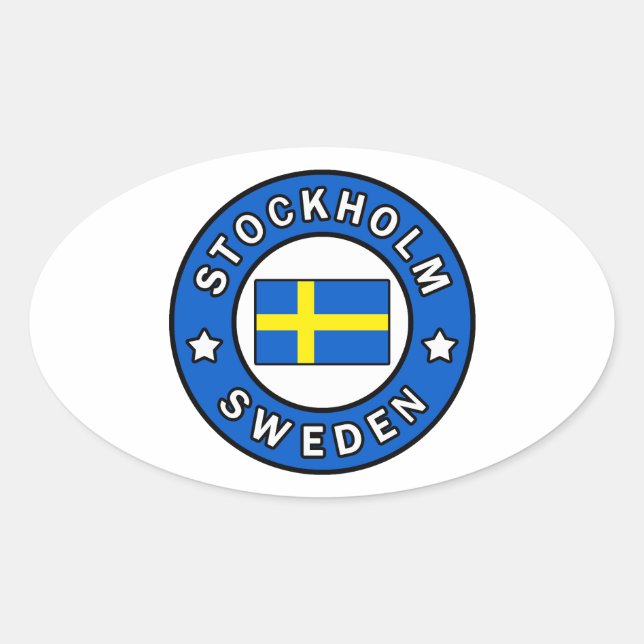 Stockholm Sweden Oval Sticker (Front)