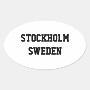 Stockholm Sweden oval stickers