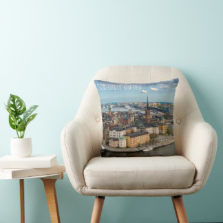 Stockholm, Sweden Postcard Throw Pillow