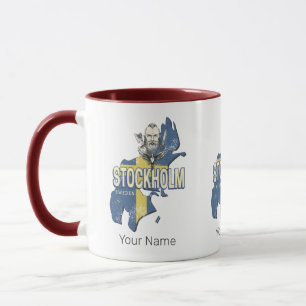 Stockholm Sweden Province Map Vintage Souvenir Mug