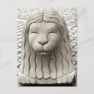 Stockholm Sweden Stone Lion Statue Old Town Photo Postcard