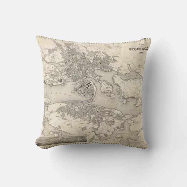 Stockholm, Sweden Throw Pillow (Front)