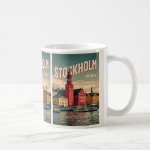 stockholm sweden travel vintage waterfront gifts coffee mug