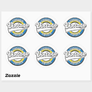 Stockholm Sweden vintage logo Classic Round Sticker