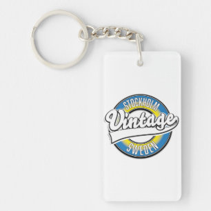 Stockholm Sweden vintage logo Keychain