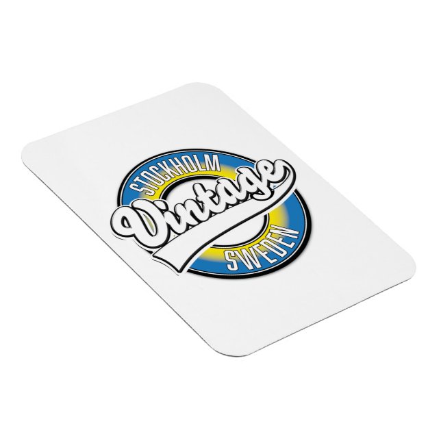 Stockholm Sweden vintage logo Magnet (Right Side)