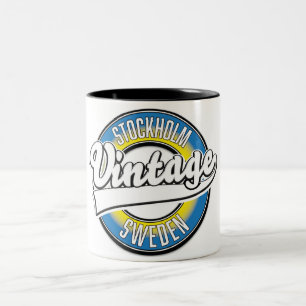 Stockholm Sweden vintage logo Two-Tone Coffee Mug