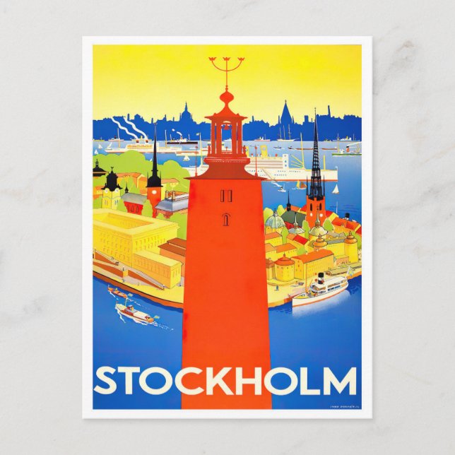 Stockholm Sweden vintage travel Postcard (Front)