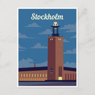 Stockholm Sweden vintage travel scandinavia Postcard