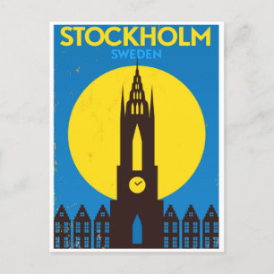 Stockholm Sweden vintage travel scandinavia  Postcard