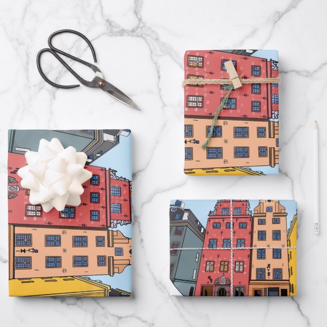 Stockholm Sweden Wrapping Paper Sheet (Front)