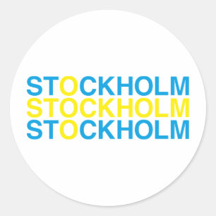 STOCKHOLM Swedish Flag Classic Round Sticker
