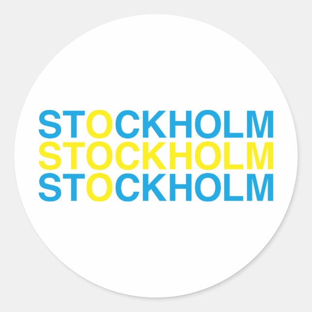 STOCKHOLM Swedish Flag Classic Round Sticker (Front)