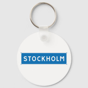 Stockholm, Swedish road sign Keychain