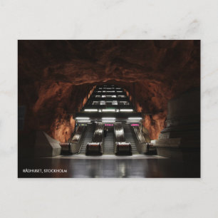Stockholm Underground I, with Station Text Postcard