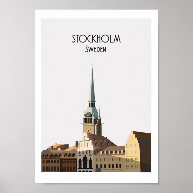 Stockholm | Vintage Travel Poster | Enhanced Matte (Front)