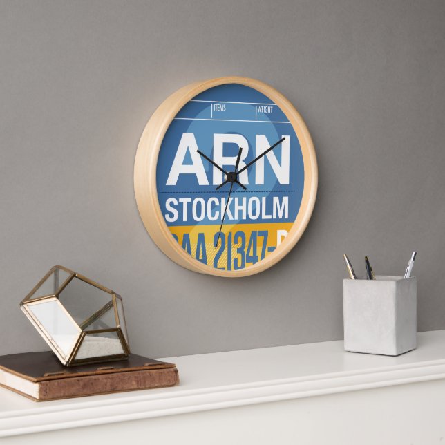 Stockholm Wall Clock – Time to Travel (Office)