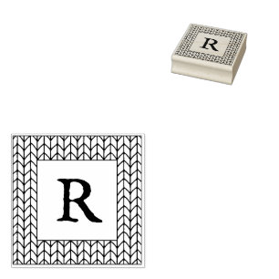 STOCKINETTE FRAME 2" Rubber Stamp + Initial