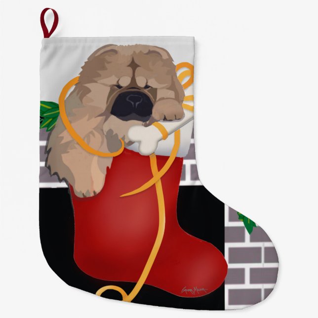 Stocking Stuffer Chow puppy Xmas stocking (Front)