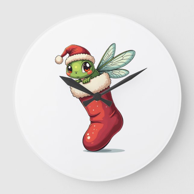 Stocking Stuffer Dragonfly Large Clock (Front)