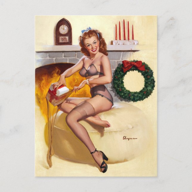 Stocking Stuffer Pin Up Postcard (Front)