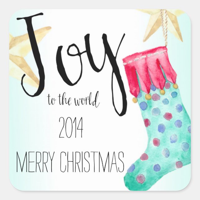 Stockings and Stars Christmas Sticker (Front)