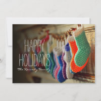 Stockings hanging along mantle