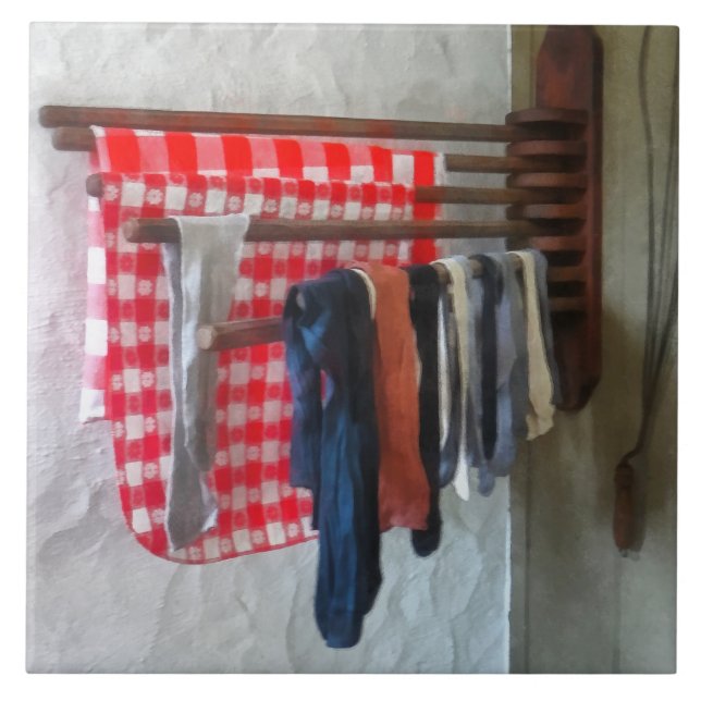 Stockings Hanging to Dry Tile (Front)