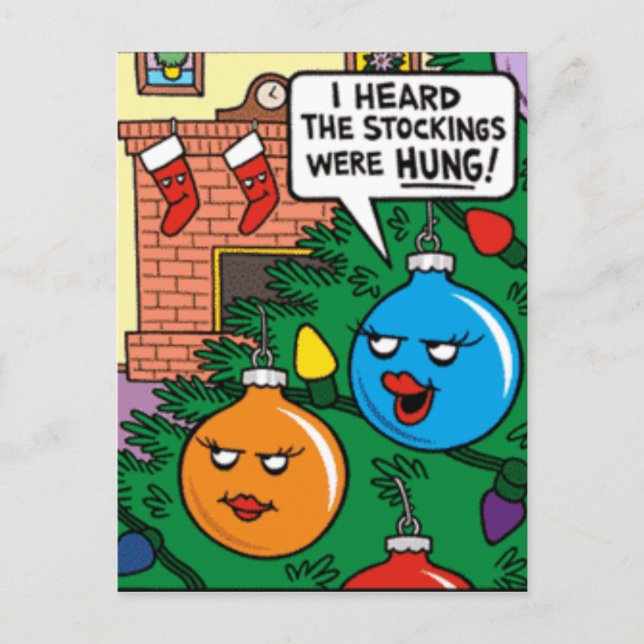 Stockings Hung Holiday Postcard (Front)