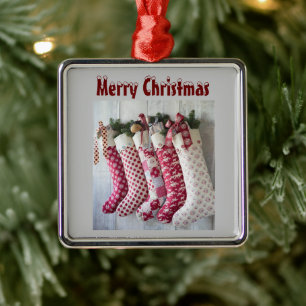 **STOCKINGS ON THE MANTEL** CHRISTMAS ORNAMENT