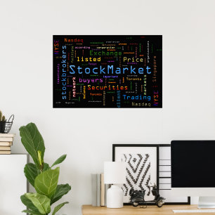StockMarket Design Blue Poster
