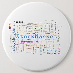StockMarket Design Word cloud concept 6 Inch Round Button
