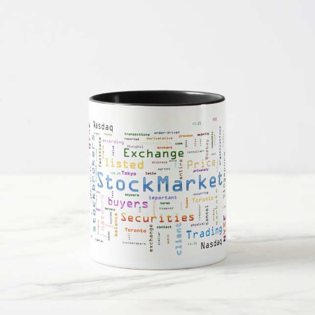 StockMarket Design  Word cloud concept  Mug (Center)