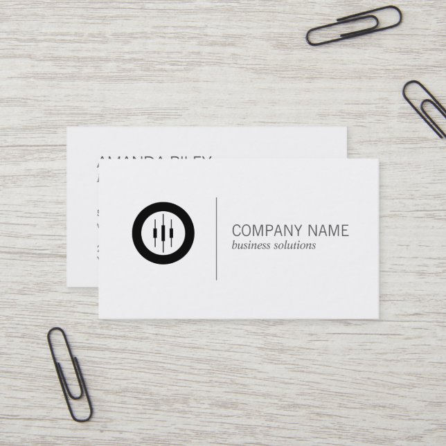Stocks Chart Icon Business Card (Front/Back In Situ)