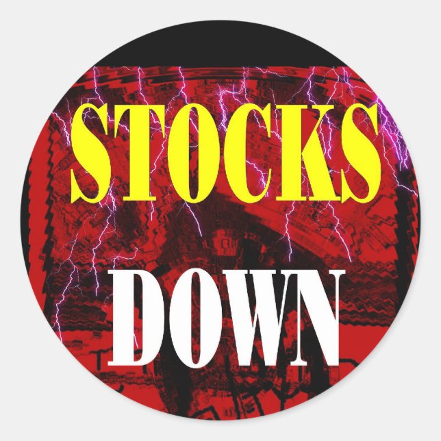 STOCKS DOWN CLASSIC ROUND STICKER (Front)