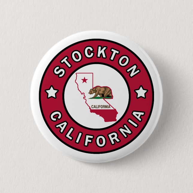 Stockton California 2 Inch Round Button (Front)