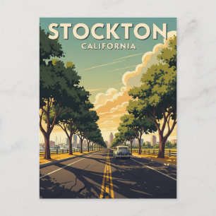 Stockton California Central Valley Postcard