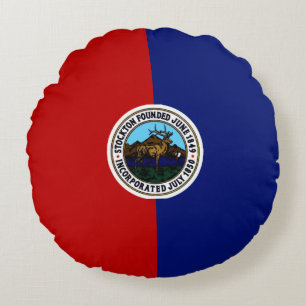Stockton (California) City flag  Round Pillow