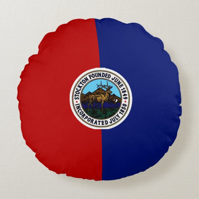 Stockton (California) City flag  Round Pillow (Front)