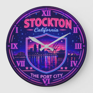 Stockton California Port City Large Clock