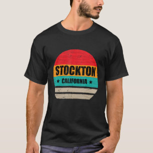 Stockton California Retro Vintage Sunset Us State T-Shirt