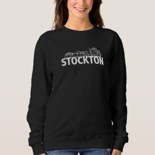 Stockton California Usa City Skyline Silhouette Ou Sweatshirt