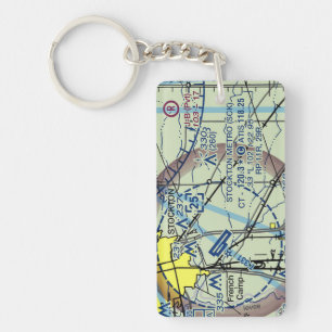 Stockton Metro Airport chart / taxi diagram Keychain