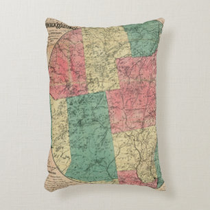 Stoddard's Map of the Adirondack Wilderness, 1883 Accent Pillow