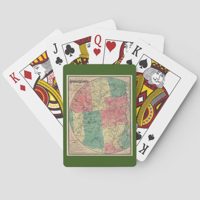 Stoddard's Map of the Adirondack Wilderness, 1883 Playing Cards (Back)