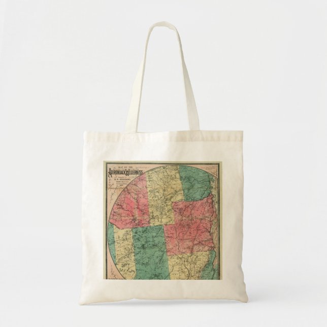 Stoddard's Map of the Adirondack Wilderness, 1883 Tote Bag (Front)