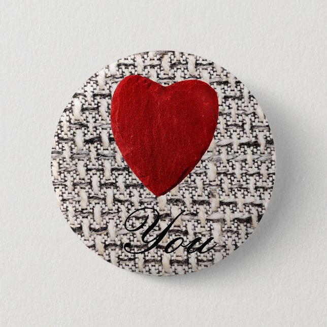 Stoffhintergrund Love you 2 Inch Round Button (Front)