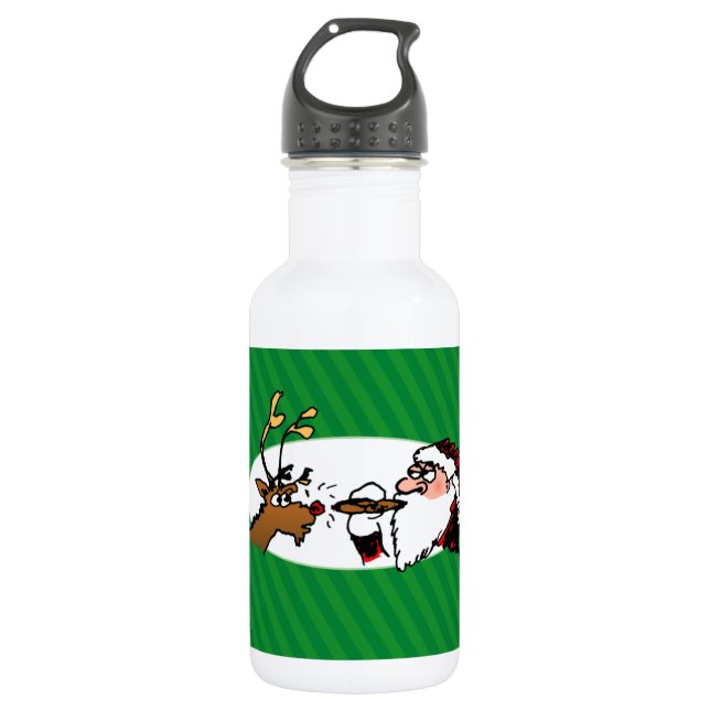 Stogie Santa Funny Cartoon 532 Ml Water Bottle (Front)